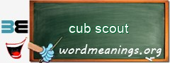 WordMeaning blackboard for cub scout